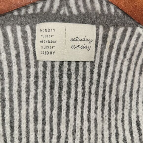 Anthropologie Saturday Sunday Fringe Kimono Cardigan Sweater Gray One Size - Picture 14 of 15